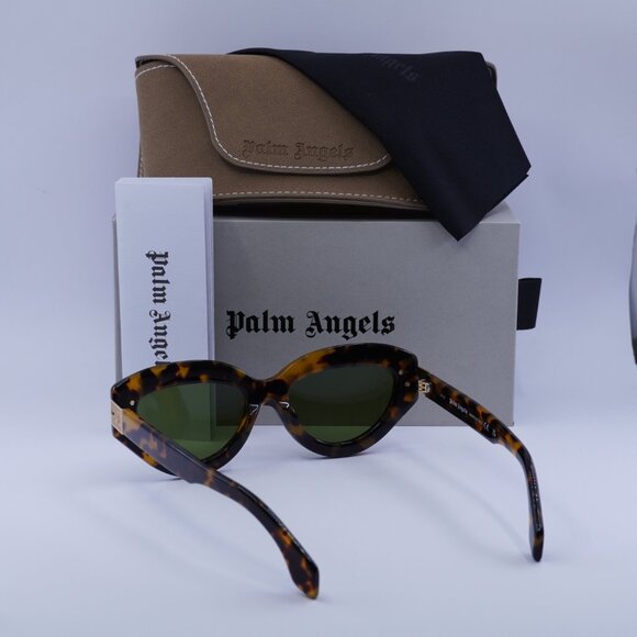 Palm Angels PERI10F MIRACLE 6055 Cat Eye Sunglasses - Havana/Green - Picture 7 of 11
